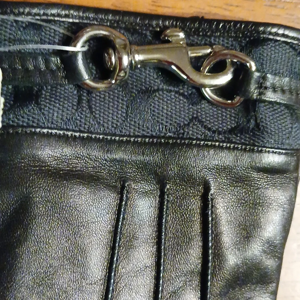 NWT Coach Leather Cashmere Iined gloves Sz 7